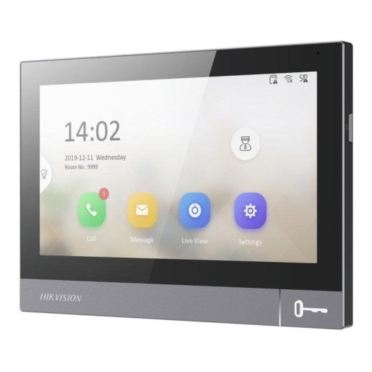 Monitor de videoportero Hikvision 7" IPS táctil PoE