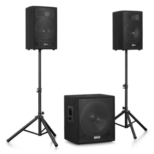 Sistema de altavoces Vonyx VX1218BT 1200 W Bluetooth 5.3 USB/SD y mando