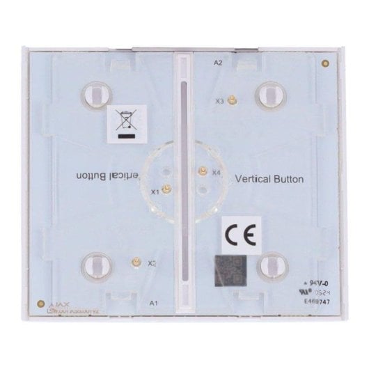 Panel táctil central Ajax AJ-CENTERBUTTON-2G-W-VERT para interruptor doble