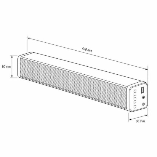 Soundbar Blugy Bluetooth 5.0 USB ottica compatta nera
