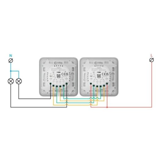 Interruptor inteligente Ajax LightSwitch LightCore 2 Gang/2 Way Jeweller 868 MHz