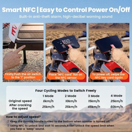 Moto eléctrica todoterreno iScooter DX5Pro 2000 W 60 km/h 90-100 km