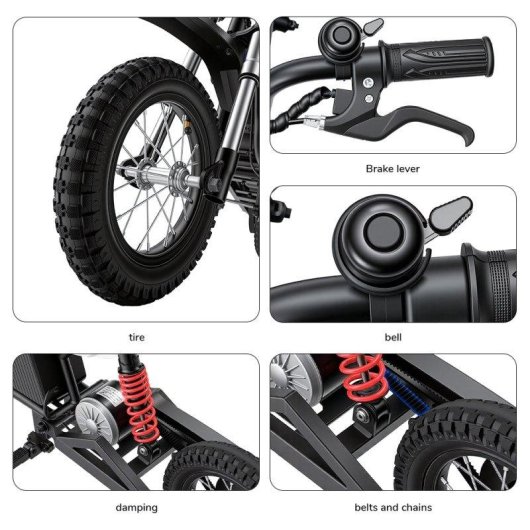 Moto eléctrica infantil iScooter A12 350 W 36 V 4,5 Ah 25 km/h roja