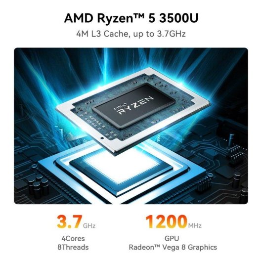 Mini PC Beelink SER3 AMD Ryzen 5 3500U/16 GB/500 GB SSD/Radeon Vega 8/Windows 11 Pro