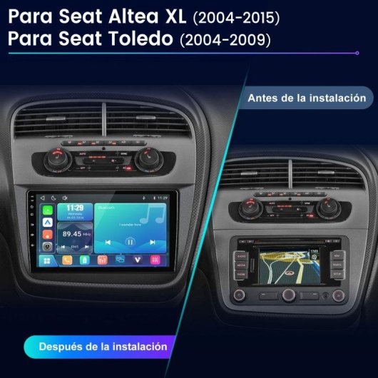 Autoradio JUNSUN 9'' CarPlay Android Auto SWC FM BT RDS
