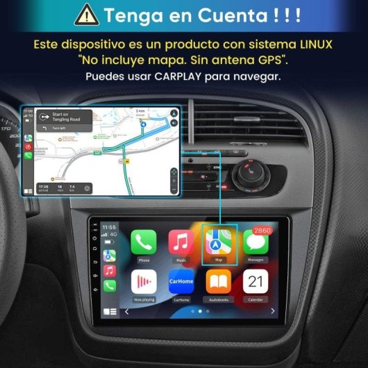 Autoradio JUNSUN 9'' CarPlay Android Auto SWC FM BT RDS