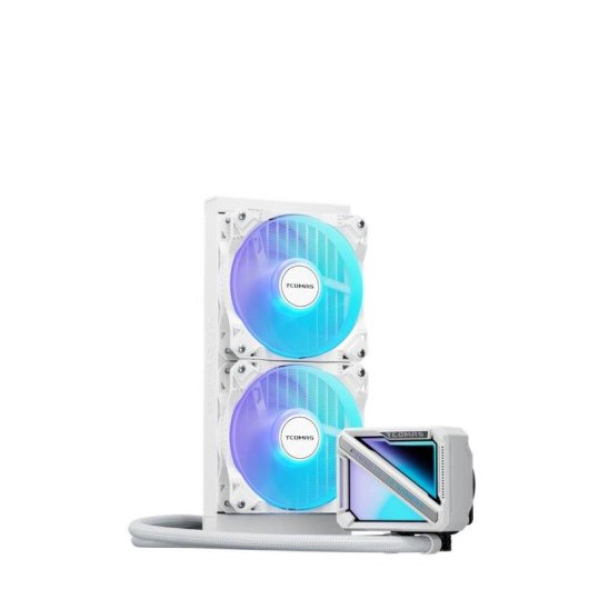 Refrigeración Líquida TCOMAS LE200 240 mm 2 Ventiladores ARGB Pantalla Blanca