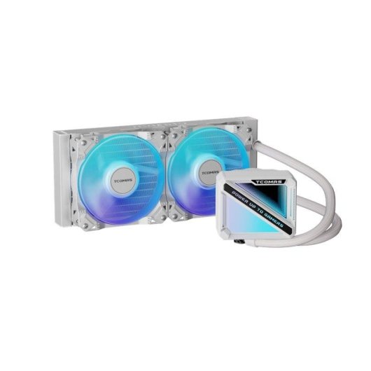 Refrigeración Líquida TCOMAS LE200 240 mm 2 Ventiladores ARGB Pantalla Blanca