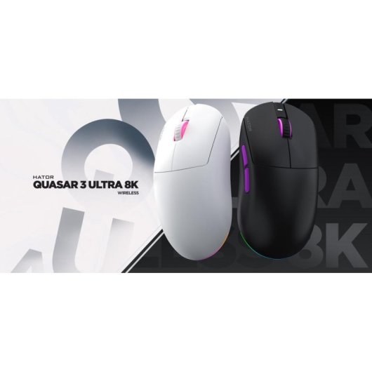 Souris HATOR Quasar 3 Ultra sans fil 30000 DPI noire RGB 8000 Hz