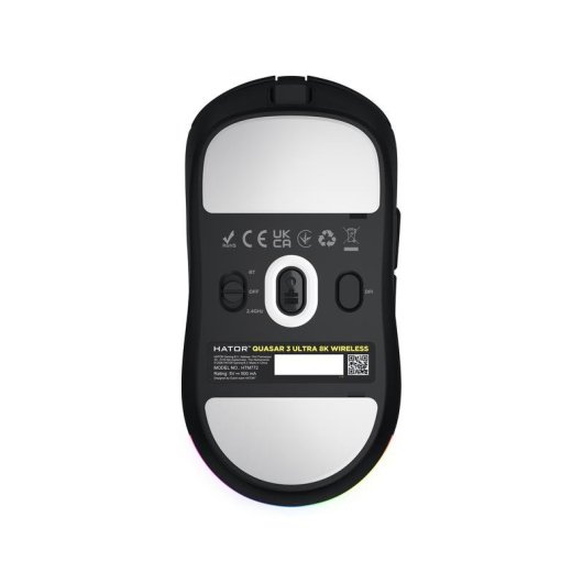 Souris HATOR Quasar 3 Ultra sans fil 30000 DPI noire RGB 8000 Hz