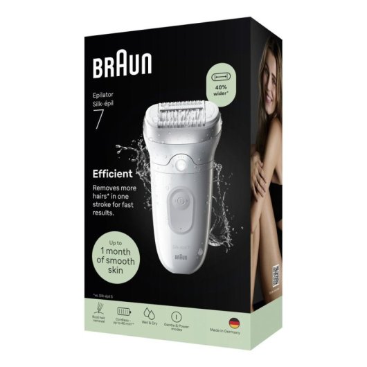 Depiladora eléctrica Braun Silk-épil 7 SE7-000 inalámbrica 2 ajustes seco y húmedo