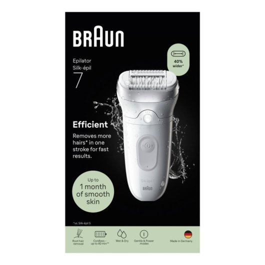 Depiladora eléctrica Braun Silk-épil 7 SE7-000 inalámbrica 2 ajustes seco y húmedo