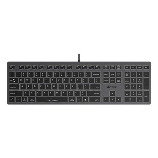Tastiera A4Tech Fstyler FX60H Slim Gaming 100% Grigia retroilluminata bianca