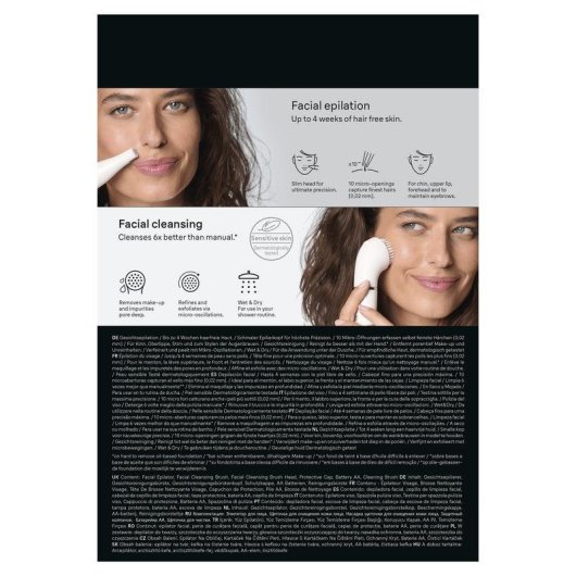 Depiladora facial Braun Face 810 inalámbrica 2 cabezales seco y húmedo