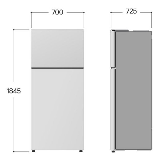 Frigorifero Due Porte LG GTBV44PYBKD Total No Frost 184,5 cm 461 L E Argento