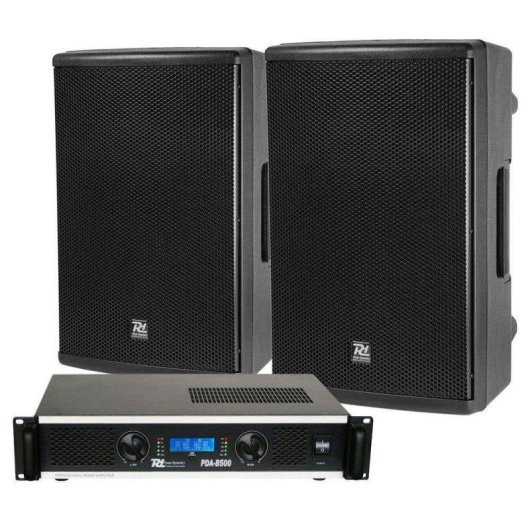 Sistema de Sonido Power Dynamics PDA-B500 con 2 PD412P 2 x 300 W RMS 12" Sonorización en Directo