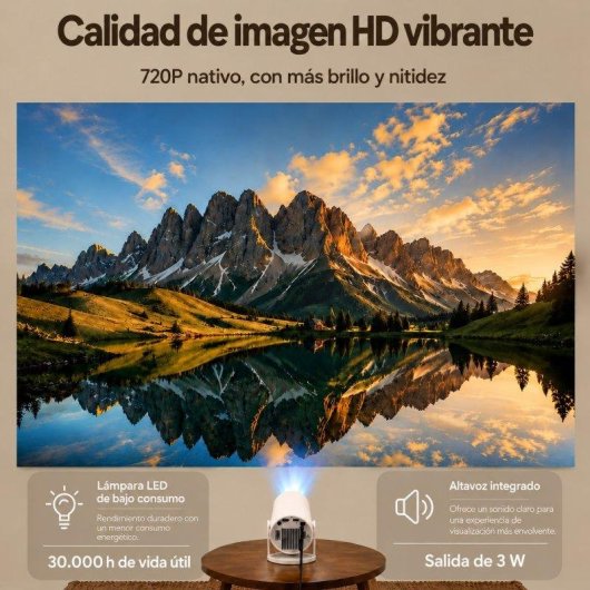 Projecteur Thunrlge X1br 720p LED Smart portable Wi-Fi 6 pivotant 180 degres