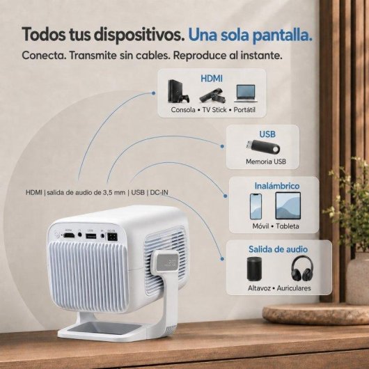 Projecteur Thunrlge X3ar Full HD 200 lumens 130 pouces LED Smart portable