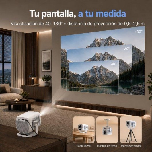Projecteur Thunrlge X3ar Full HD 200 lumens 130 pouces LED Smart portable