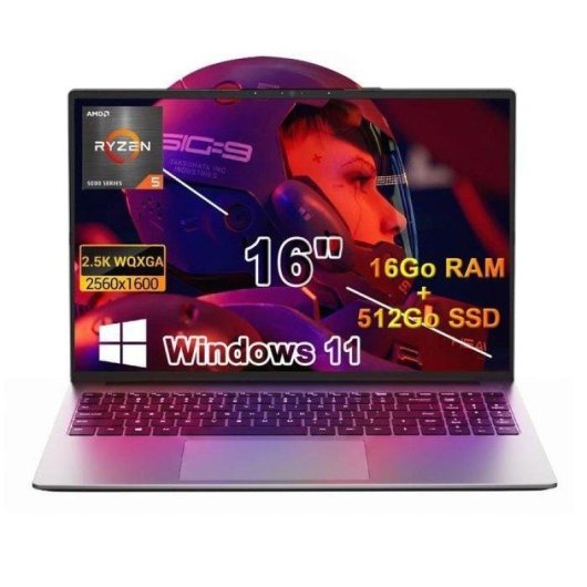 Ordinateur portable FIREBAT U6B 16" AMD Ryzen 5 6600H 16Go 512Go SSD Radeon 660M Windows 11