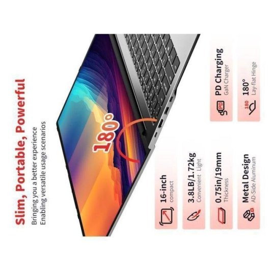 Ordinateur portable FIREBAT U6B 16" AMD Ryzen 5 6600H 16Go 512Go SSD Radeon 660M Windows 11