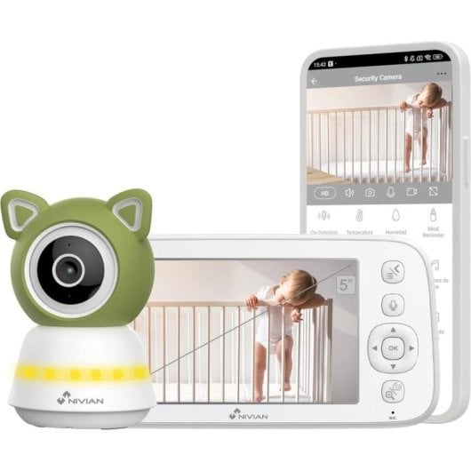 Camera de surveillance Nivian NVS-IPC-BABYMONITOR 2K Vision Nocturne Interieure Audio bidirectionnel