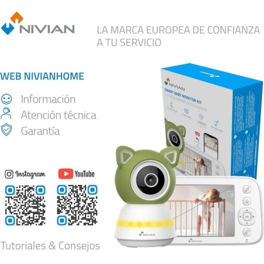 Camera de surveillance Nivian NVS-IPC-BABYMONITOR 2K Vision Nocturne Interieure Audio bidirectionnel