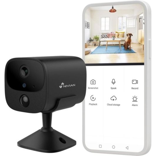 Câmera de vigilância Nivian NVS-IPC-I7-BAT-4G Quad HD Visão Noturna Interna IA Áudio Bidirecional
