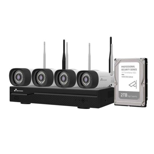 Registratore NVR per Telecamera IP Nivian NV-KIT1030W6 4 telecamere 2K 2TB HDD WiFi