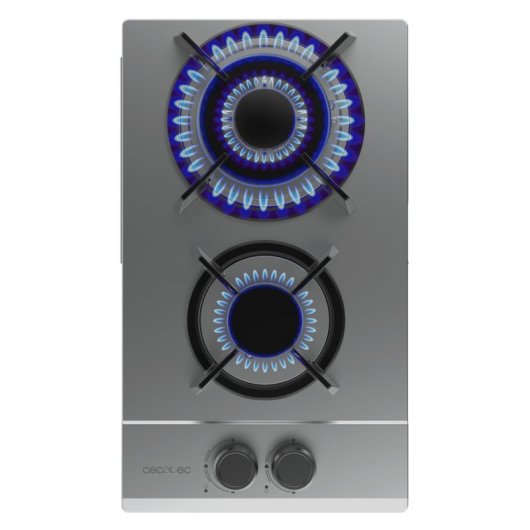 Piastra a gas Bolero GN 2200S 2 fuochi WOK 5,25 kW Vetro Nero