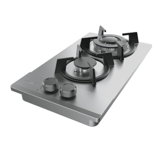 Piastra a gas Bolero GN 2200S 2 fuochi WOK 5,25 kW Vetro Nero
