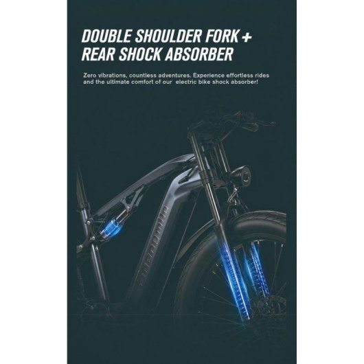 Vélo électrique Shengmilo MX05 500W 48V 17,5Ah pneus larges 26" suspension double