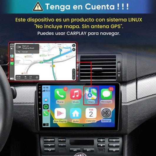 Autoradio JUNSUN BMW E46 9 pouces CarPlay Android Auto Bluetooth