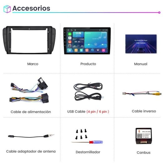 Autoradio JUNSUN 9'' CarPlay Android Auto Seat Ibiza 6J