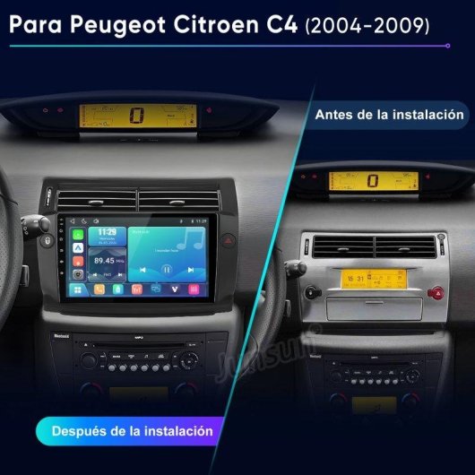 Autoradio JUNSUN Citroen C4 CarPlay Android Auto Bluetooth 5.0