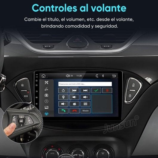 Autoradio JUNSUN 9 pouces CarPlay Android Auto Bluetooth SWC