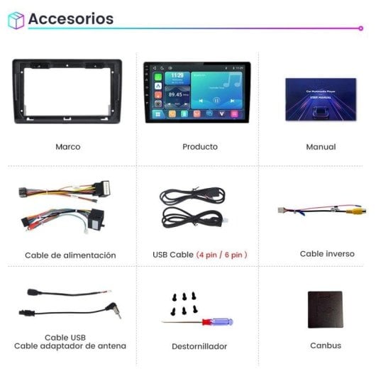 Autoradio 9" JUNSUN CarPlay Android Auto 2DIN Bluetooth Fiat Ducato 3 Peugeot Boxer 2 Citroen Jumper 2