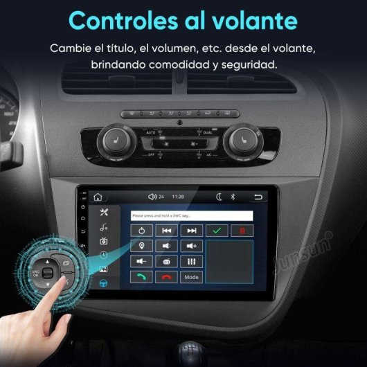 Autoradio JUNSUN Carplay Android Auto Seat Leon 2 SWC Bluetooth GPS