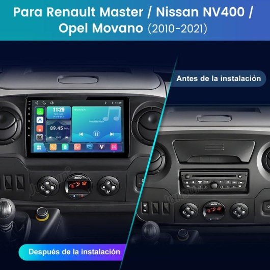 Autoradio CarPlay Android Auto JUNSUN Renault Master III Opel Movano NV400 SWC BT
