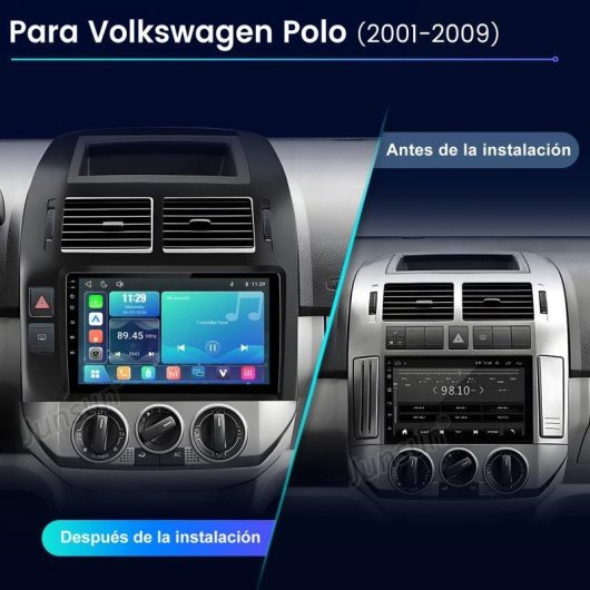 Autoradio JUNSUN VW Polo 9N CarPlay Android Auto Touchscreen Bluetooth 5.0