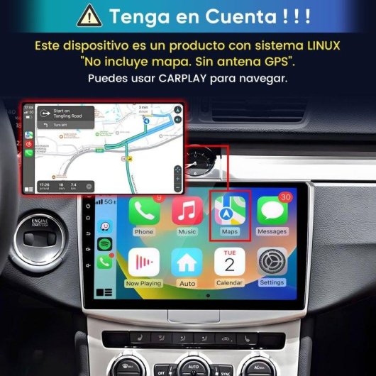 Autoradio JUNSUN 10'' Carplay Android Auto VW Passat B7 CC