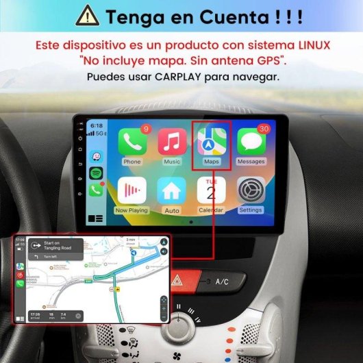 Autoradio JUNSUN 10'' CarPlay Android Auto Toyota Aygo/C1/107
