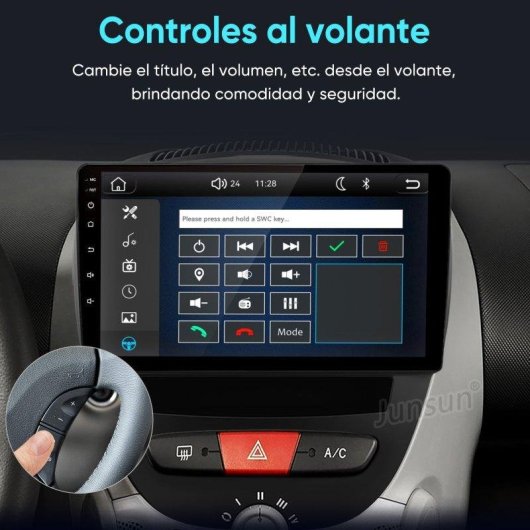 Autoradio JUNSUN 10'' CarPlay Android Auto Toyota Aygo/C1/107