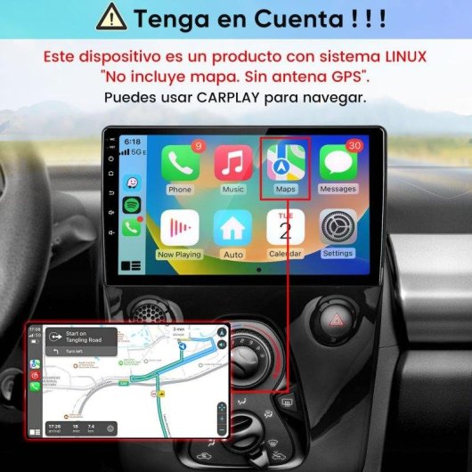 Autoradio JUNSUN 10'' CarPlay Android Auto Citroen C1