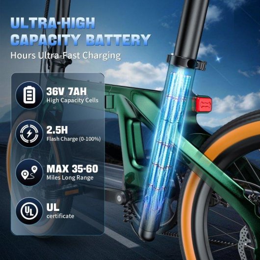 Vélo électrique Puluma PT20 250W Batterie 36V 7Ah 30-40 Km 20x2.0