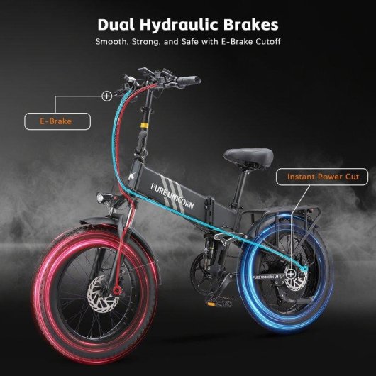 Bicicleta Elétrica PURE UNICORN U4 1000W 48V 15Ah 20x4.0 dobrável