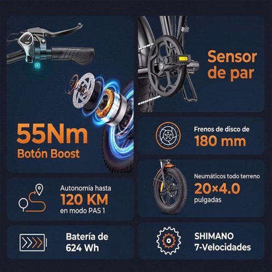 Velo electrique pliante ENGWE EP-2 BOOST Capteur de couple