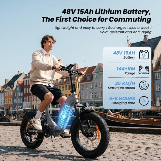 Vélo électrique iScooter EB8 moteur 250W batterie 48V 15Ah autonomie 144km