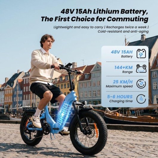 Velo electrique iScooter EB8 250 W 48 V 15 Ah