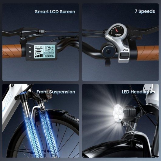 Bicicleta Eléctrica iScooter Ucity S Fat Tire 26" Motor 250 W Batería 36 V 13 Ah
